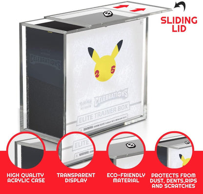EVORETRO 4mm Acrylic ETB Protector with Sliding Lid – UV-Resistant Display Case