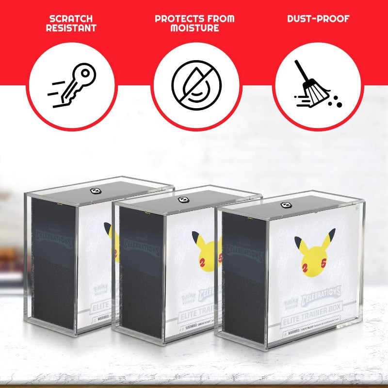 EVORETRO 4mm Acrylic ETB Protector with Sliding Lid – UV-Resistant Display Case