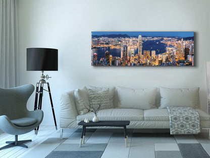 Impression sur toile-Hong Kong-Skyline-Art mural