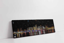 Miami la nuit - Skyline de la ville - Décoration murale sur toile - Vernis RGB