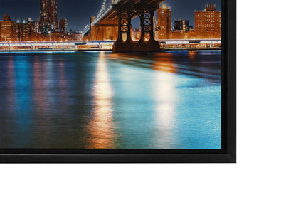 Grand Art Mural sur Toile - NYC Skyline avec la Lune - Impression sur Toile