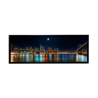 Grand Art Mural sur Toile - NYC Skyline avec la Lune - Impression sur Toile