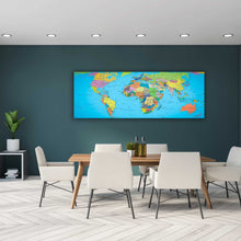 Décoration murale - Carte du monde sur toile 183 x 61 cm
