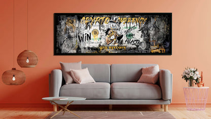 Décoration murale-Bitcoin Pop art-Impression sur toile