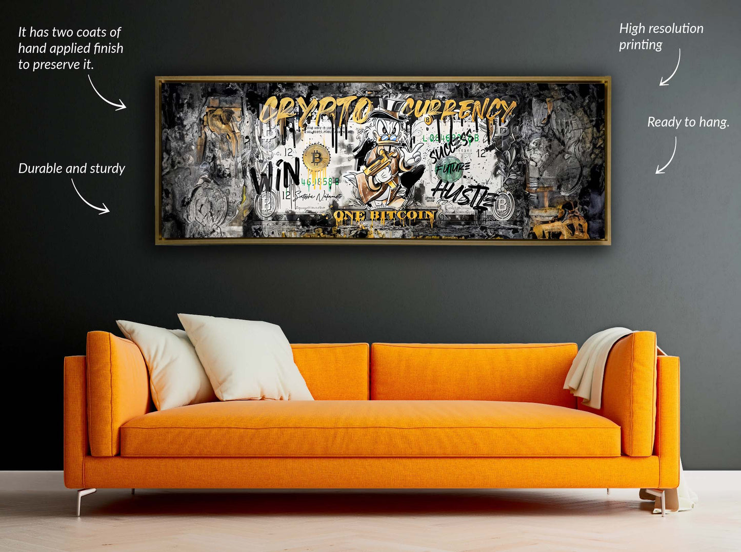Décoration murale-Bitcoin Pop art-Impression sur toile