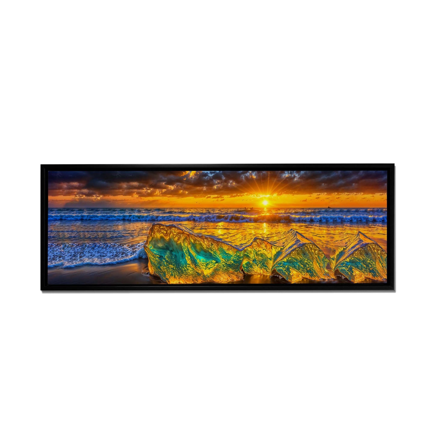 Tableau sur toile HDR Rochers de plage - Paysage urbain