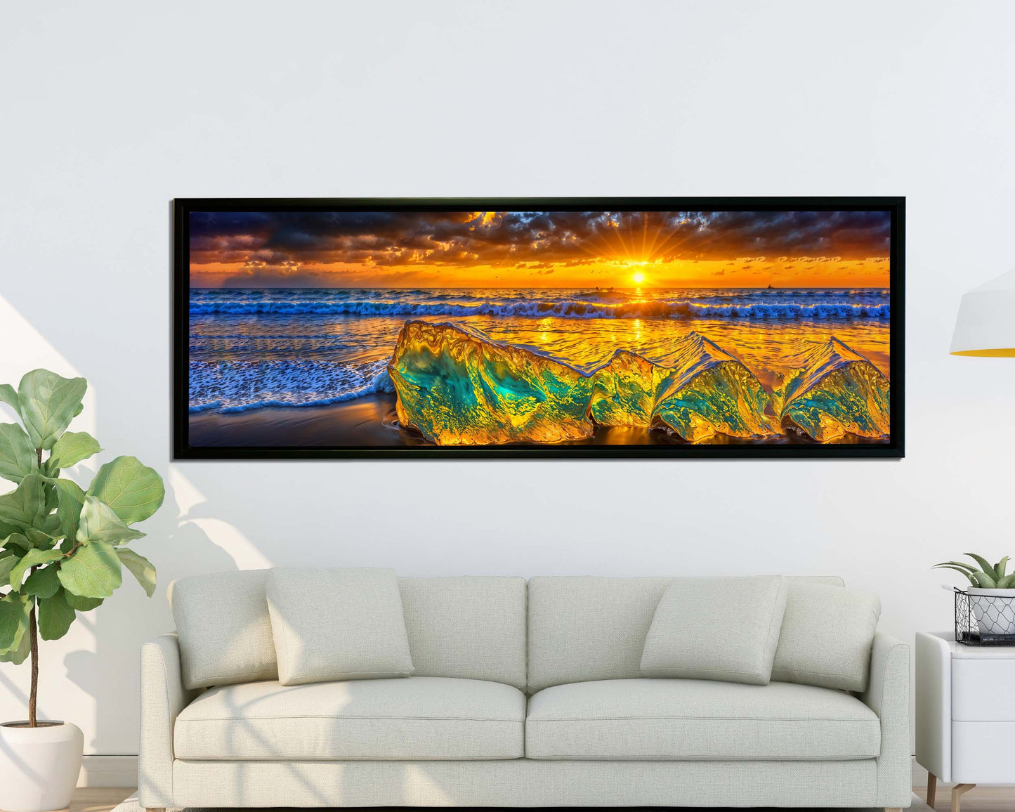 Tableau sur toile HDR Rochers de plage - Paysage urbain