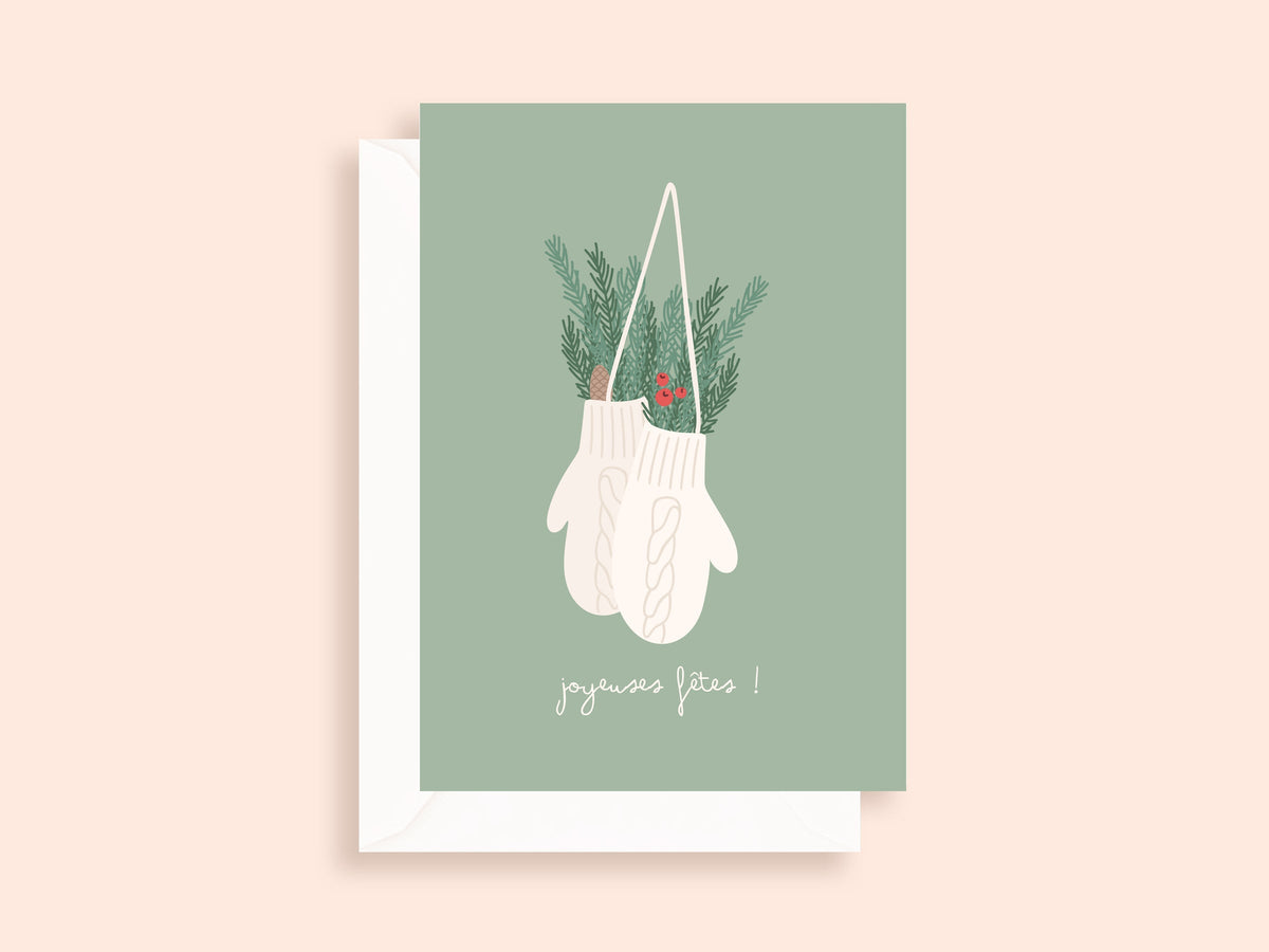 Carte de Noël pliée - format 5x7"