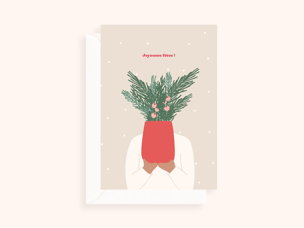 Carte de Noël pliée - format 5x7"
