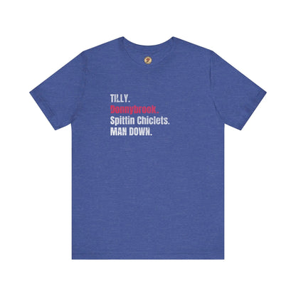 T-shirt Tilly Donnybrook Spittin Chicklets Man Down - Hockey Fight - Maple Stick Hockey Co. - Vrai Fan