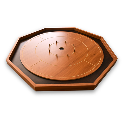 Table de crokinole pour débutants par Crokinole Canada - Mélamine cerisier et noyer - Jeu de crokinole traditionnel