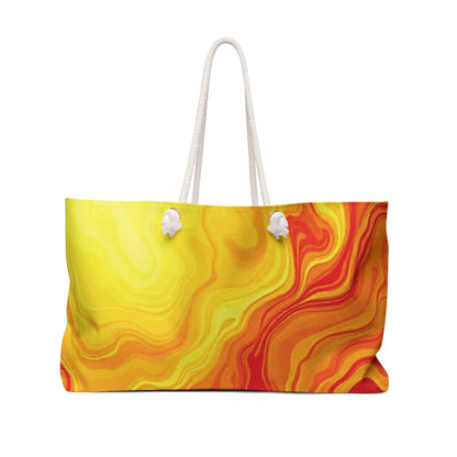 Sac de voyage abstrait ardent à motif de spirale | Sac fourre-tout de voyage à dégradé de marbre