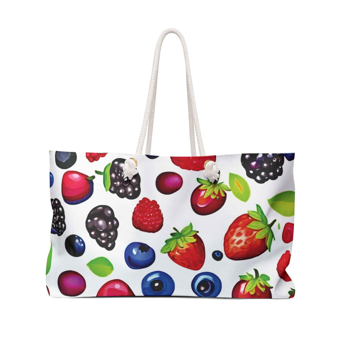 Sac de week-end motif Fruits Rouges Mélangés | Fraises Myrtilles Mûres, Grand Cabas