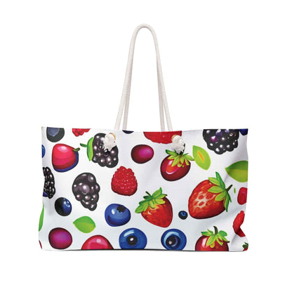 Sac de week-end motif Fruits Rouges Mélangés | Fraises Myrtilles Mûres, Grand Cabas