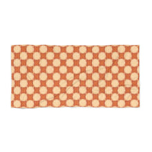 Retro Checkerboard Beach Towel – Orange Vintage Geometric Pattern