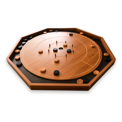 Table de crokinole pour débutants par Crokinole Canada - Mélamine cerisier et noyer - Jeu de crokinole traditionnel