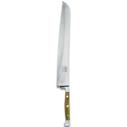 ALPHA OLIVE | Couteau à pain Franz Dude 12,5" version gaucher | Acier forgé / Manche en bois d'olivier
