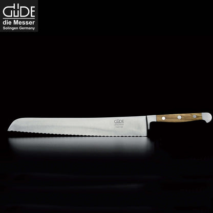 ALPHA OLIVE | Couteau à pain Franz Dude 12,5" version gaucher | Acier forgé / Manche en bois d'olivier