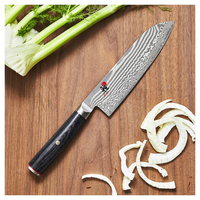 Miyabi Kaizen II Couteau Santoku 18 cm | Lame Acier Damas et Manche Japonais