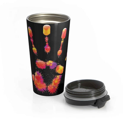 Mug de voyage — Gobelet en acier inoxydable avec motif patte de néon coloré