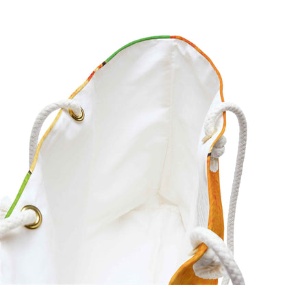 Sac de week-end à motif de briques colorées | Jaune orange vert, grand sac fourre-tout