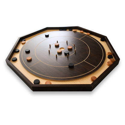 Crokinole Board pour débutants par Crokinole Canada - Crokinole en noyer et érable - Ensemble de jeu de Crokinole traditionnel