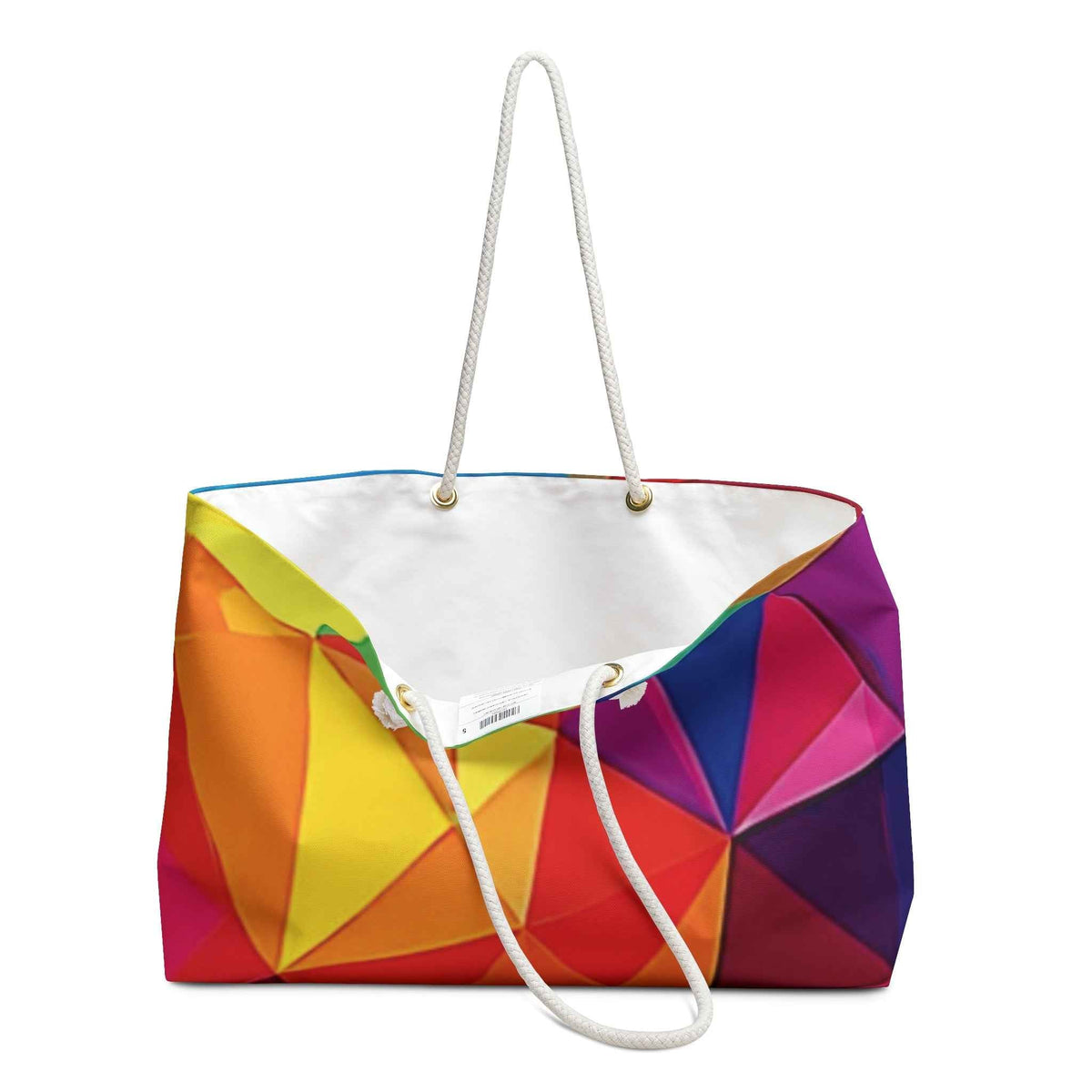 Grand sac de voyage prismatique géométrique coloré | Sac cabas abstrait lumineux | Grand sac fourre-tout
