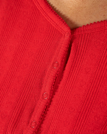 Pyjama long rouge pour femme