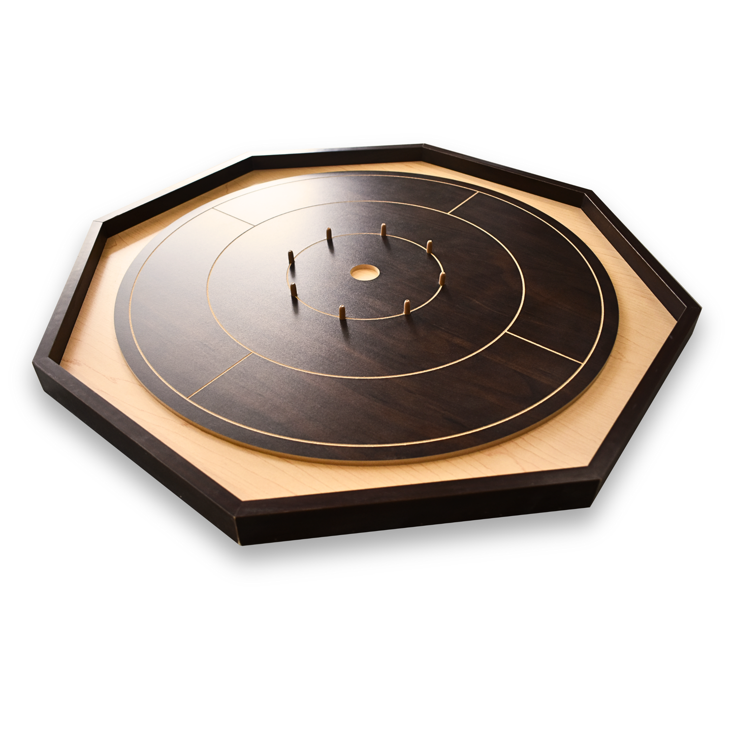Crokinole Board pour débutants par Crokinole Canada - Crokinole en noyer et érable - Ensemble de jeu de Crokinole traditionnel