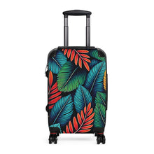 Tropical Leaf Carry-On Suitcase – Colorful Palm Print Travel Luggage