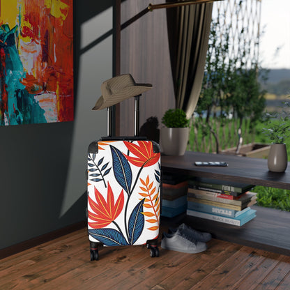 Valise cabine avec imprimé feuilles tropicales audacieux – Bagage de voyage coloré
