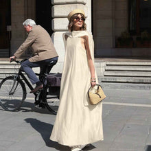 Robe longue d'été pour femme – Tenue élégante sans manches coupe trapèze pour les vacances à la plage