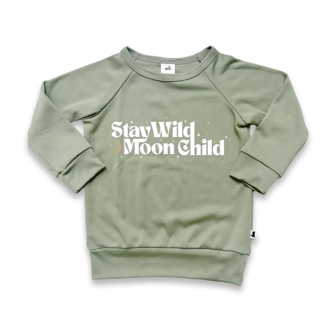 Baby/Kids' Graphic Bamboo Raglan Sleeve Pullover | Big Energy In Black