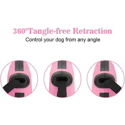 Laisse rétractable automatique pour chien et chat, 3m et 5m, en nylon durable, idéale pour la promenade et la course des chiots, accessoires pour animaux