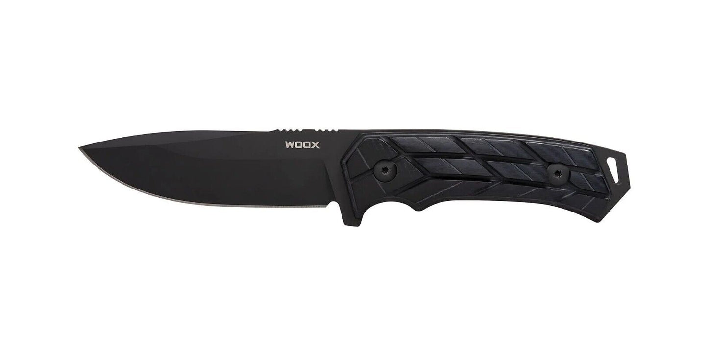Couteau WOOX Rock 62 Mil-Spec, lame noire avec manche XGRIP