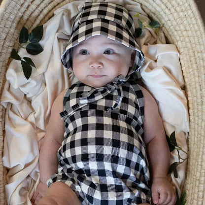 Baby/Kids' Bamboo Halter Romper | Bison Plaid
