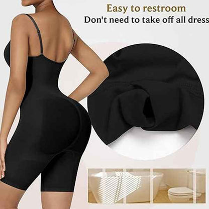 Caraco gainant taille de guêpe pour tous les jours, ouverture à l'entrejambe, gaine short sans enroulement - Body femme sculptant, contrôle ultime du ventre et effet push-up.