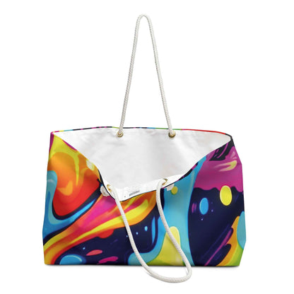 Sac de Voyage Fluide Abstrait Coloré | Sac Fourre-tout Néon Effet Liquide | Grand Cabas