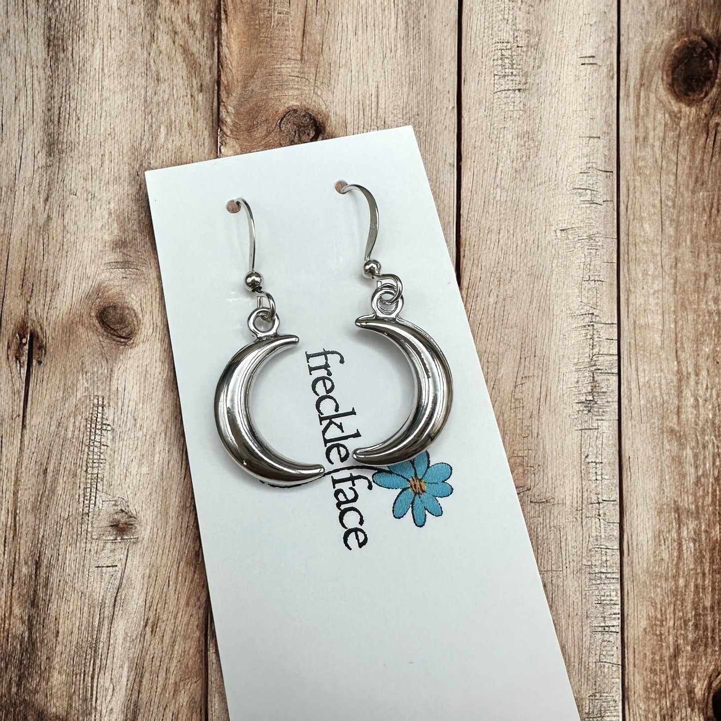 Boucles d'oreilles Lune Bulle - Forme Croissant 3D, Hypoallergéniques, Sans nickel