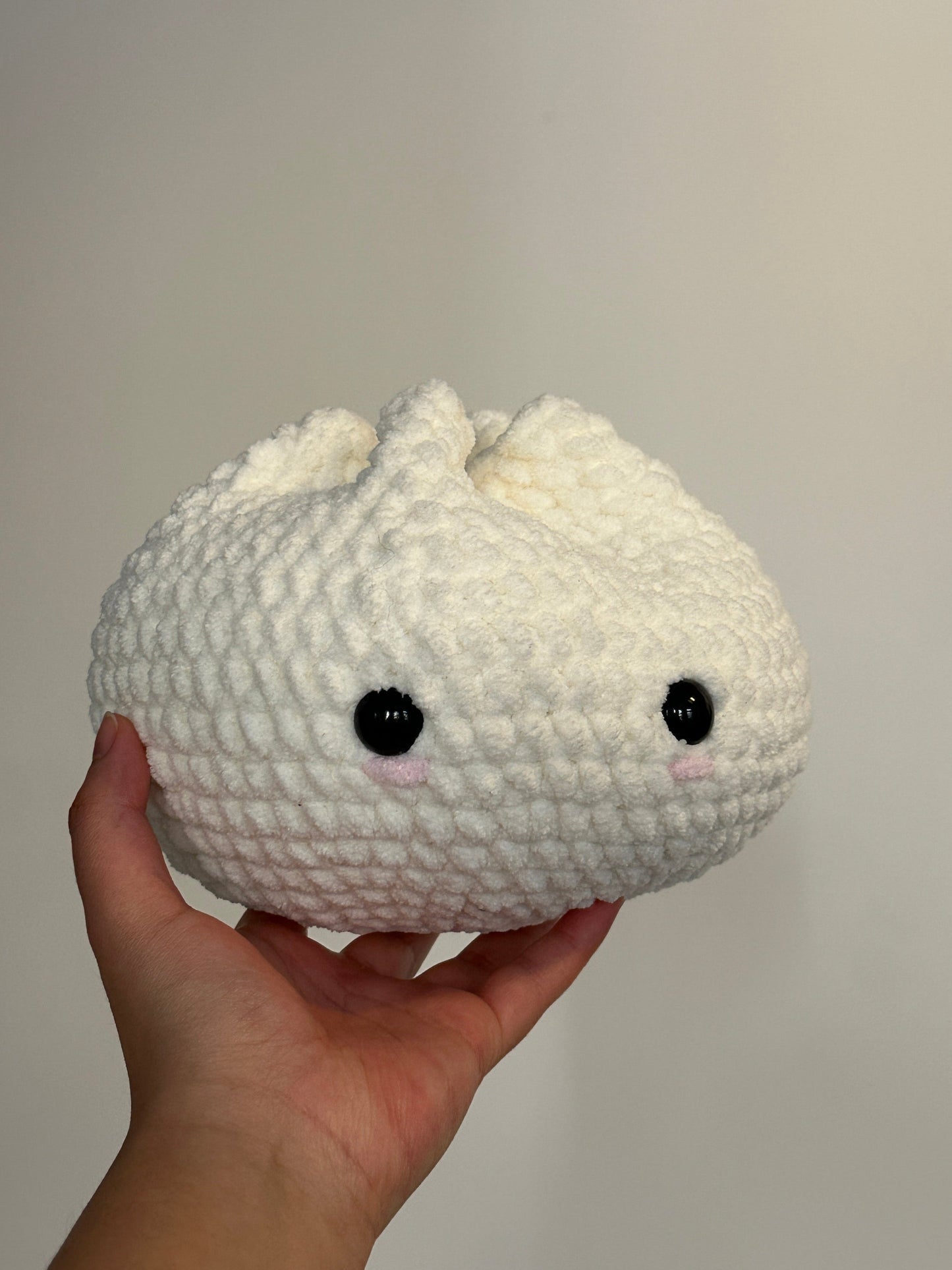 Crochet Large Bao Plushie: Handmade Dumpling/ Steamed Bun Toy