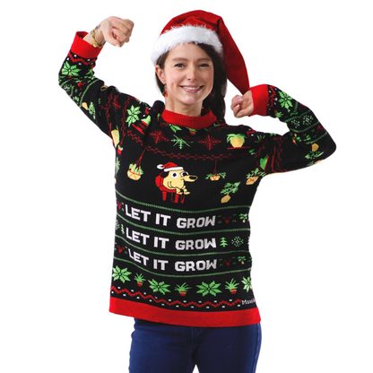 LAISSEZ-LE POUSSER - Pull de Noël moche Plante