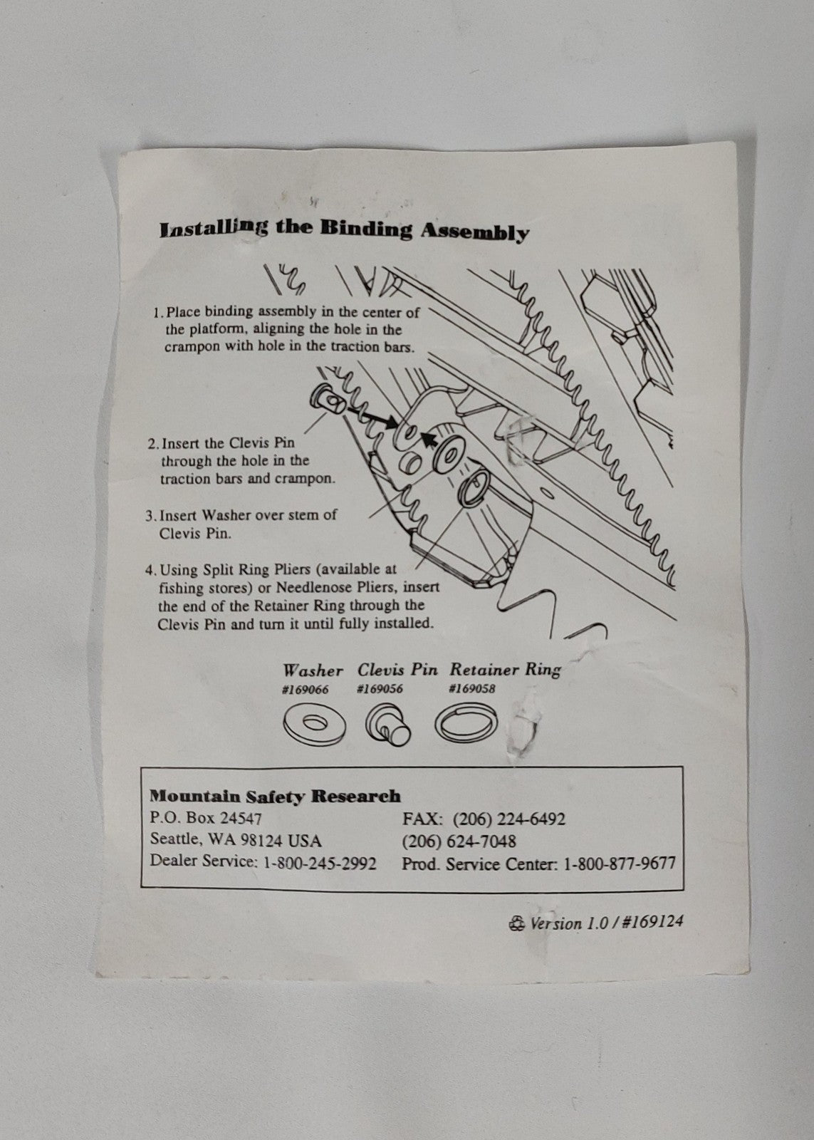 MSR Denali Llama Snowshoe Binding & Crampon Replacement Kit for Right Foot