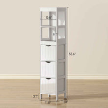 Slim Bathroom Cabinet with 3 Drawers & 2 Shelves