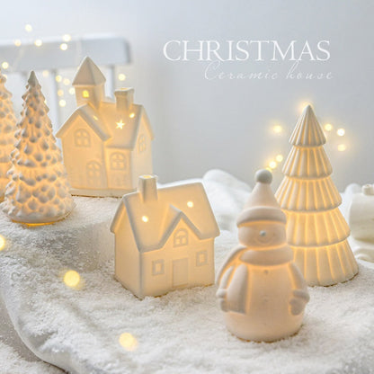 Ceramic Christmas Village – Luminous Desktop Holiday Decoration, 5 Styles