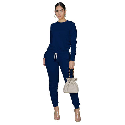 Ensemble décontracté pour femme – Pull en polaire confortable et pantalon assorti, tenue de sport
