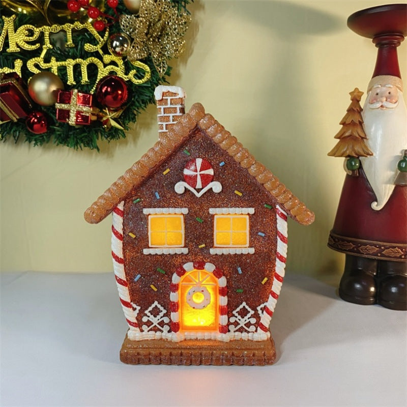 Christmas Gingerbread Man Decoration - Light-Up Holiday Resin Figurine