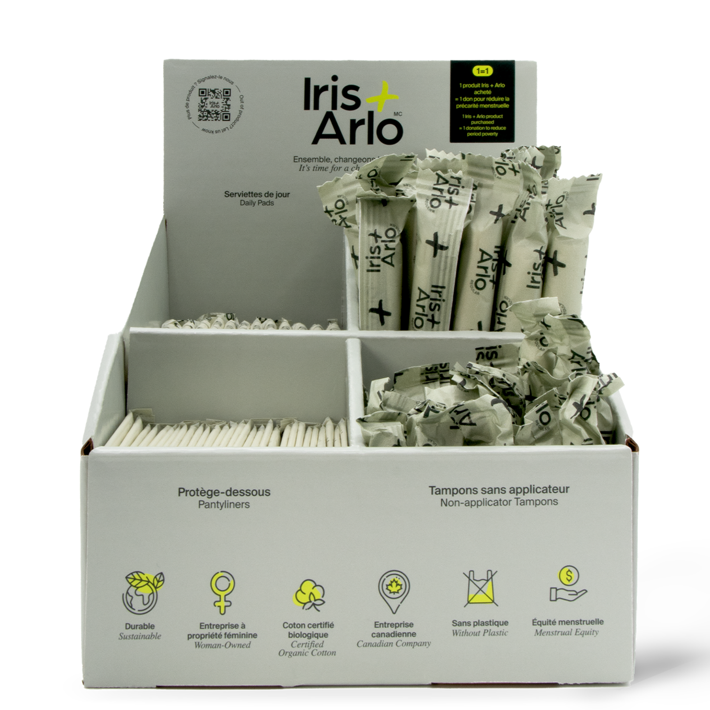 Présentoir de comptoir en carton, 4 produits