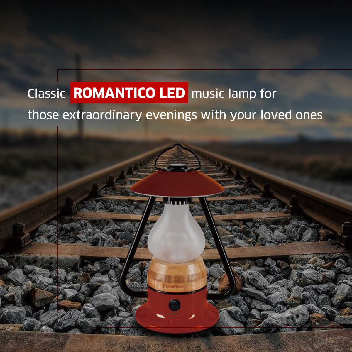 TRU De-LIGHT ROMANTICO Lampe LED tout-en-un, rechargeable, haut-parleur Bluetooth - ROUGE FEU / JAUNE / BLEU AQUA / VERT / NOIR