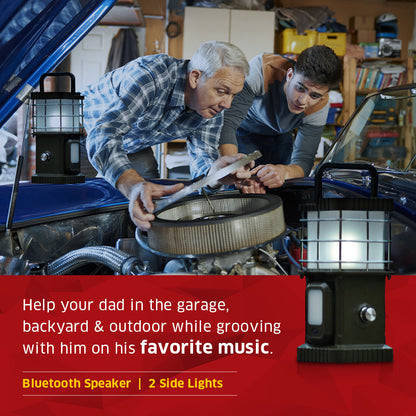 TRU De-LIGHT BUDDY Lampe LED dimmable / Batterie externe / Enceinte Bluetooth / Lampes latérales indépendantes - Musique / Décoration - Tout-en-un