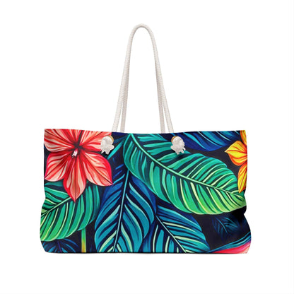 Sac de voyage Tropical Hibiscus Floral | Feuilles d'Oiseau de paradis, Grand sac fourre-tout